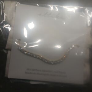 NWT Etticka 18k Gold Plated Adjustable Crystal Bracelet